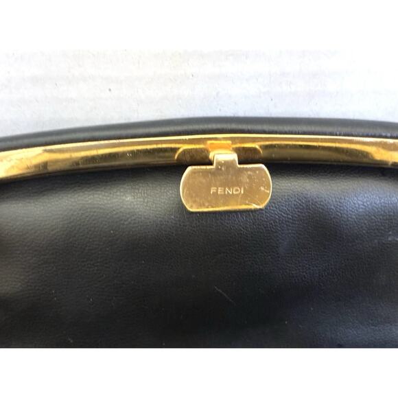 Vintage Fendi Evening Bag Kiss-Lock Golden Chain Authentic - Picture 8 of 14